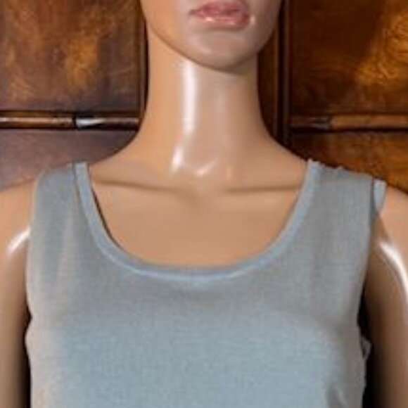 Marla Wynne Blue Side Ribbed Side Slit Sweater Tank - Picture 8 of 13